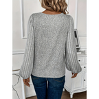 Women's V-Neck Patchwork Knit Pullover | Streetwear