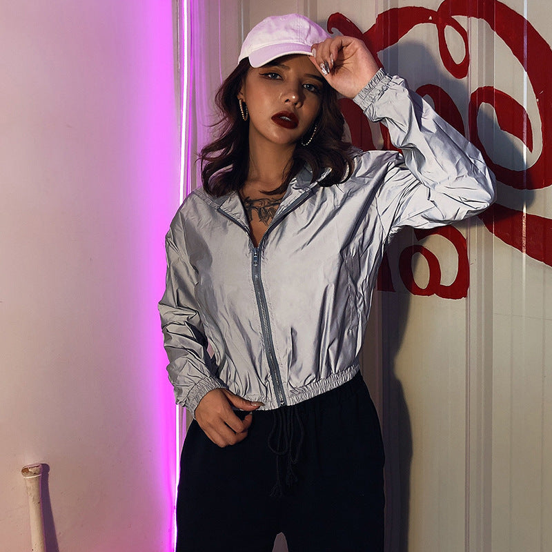 Slim Reflective Hooded Jacket for Women