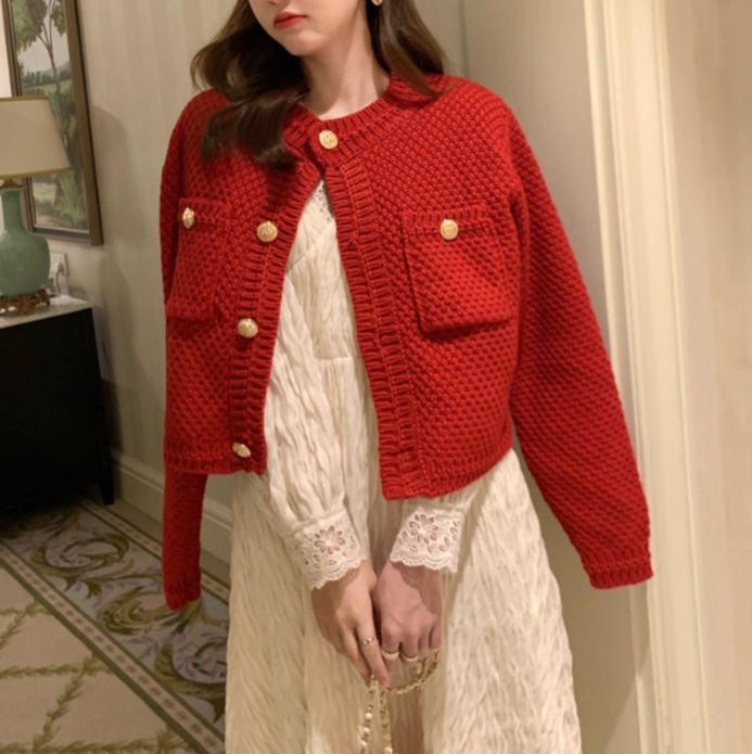 Retro Knitted Cardigan Jacket for Women - Loose Fit