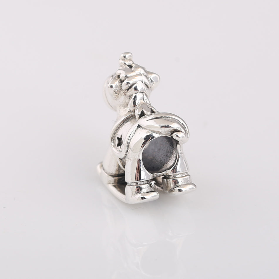 Christmas Unicorn Beads, Silver Bracelet Charms