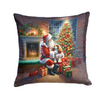 Cavalier Spaniel and Santa Claus Throw Pillow