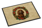 Irish Water Spaniel Christmas Flowers Doormat