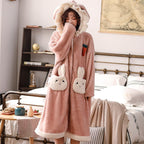 Thick Coral Fleece Winter Plush Nightgown