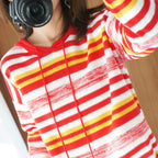 Loose Hooded Striped Sweater for Women Long Sleeve