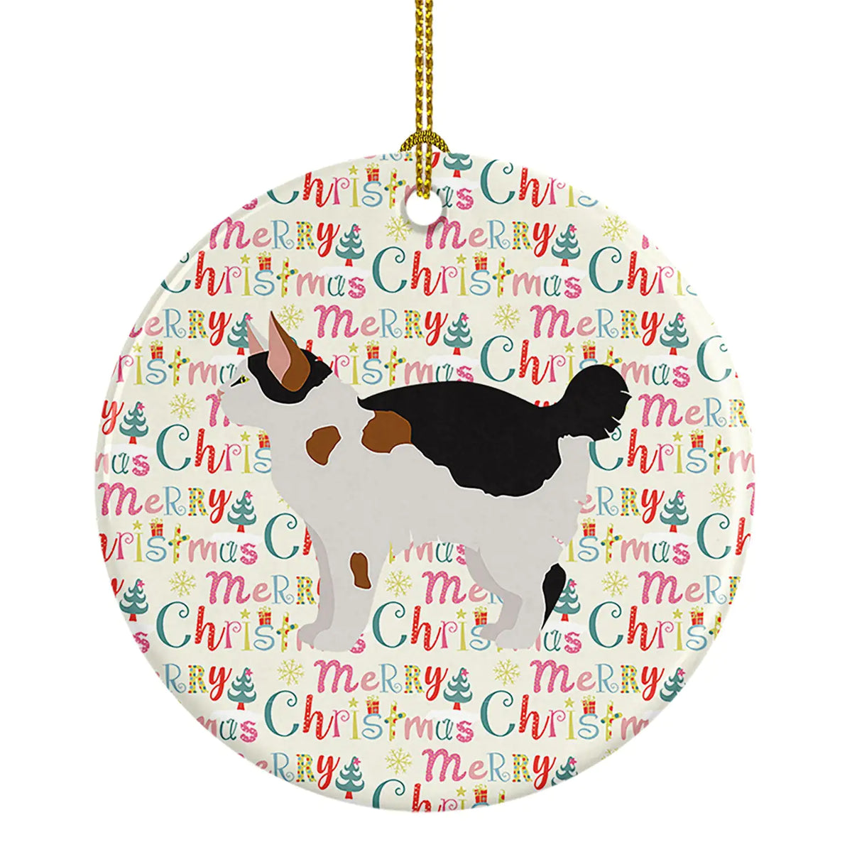 Manx #3 Cat Christmas Ceramic Ornament
