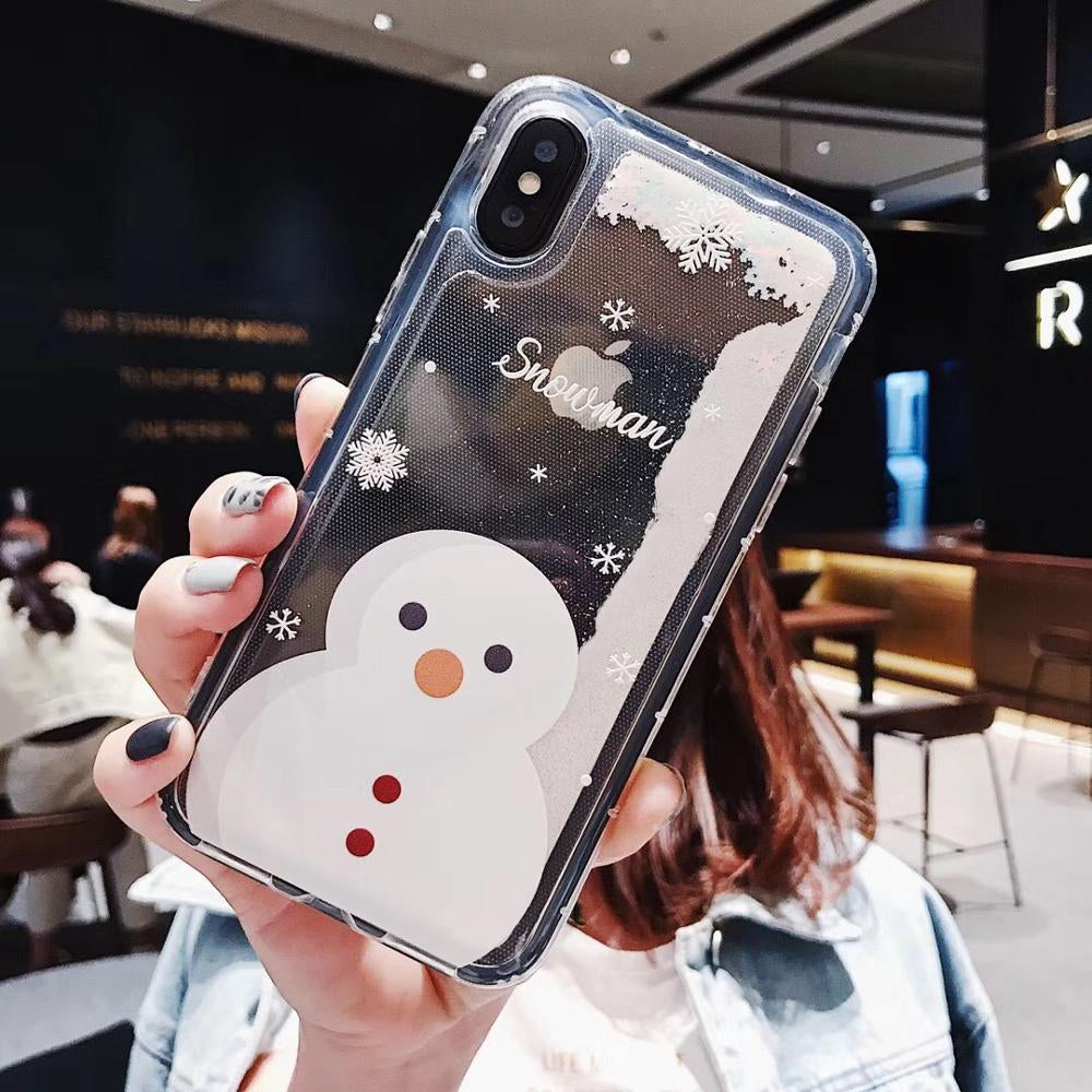 Christmas Snowflake Glitter Crystal Ball Phone Case | Protective Cover