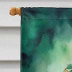 La Perm Cat By the Christmas Tree House Flag