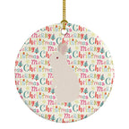 New Zealand White Rabbit Christmas Ceramic Ornament