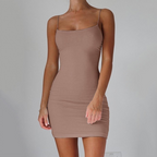 Solid Halter Bodycon Dress