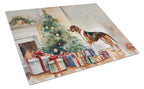 American English Coonhound Cozy Christmas Glass Cutting Board