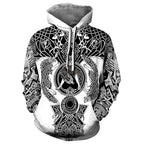 Fashionable Loose Hooded Sweater with Digital Print