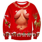 Funny 3D Printed Christmas Sweater for Men Long Sleeve