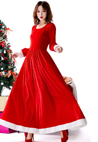 Two-Tone Shawl Dress for Christmas Outfit