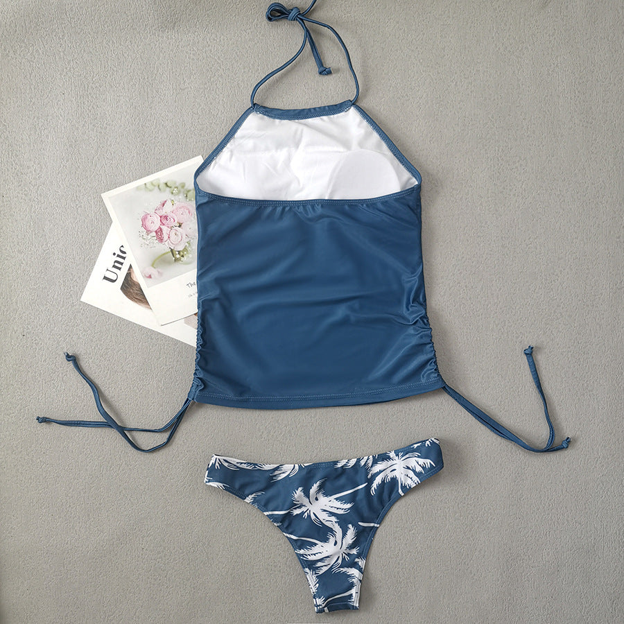 Large Size Women's Bikini with Coconut Tree Print