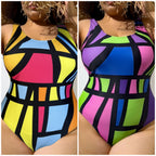 2024 Plus Size Leopard Print High-Waist Bikini Set
