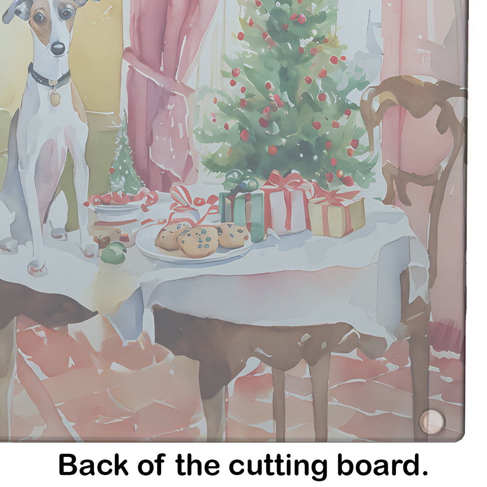 Italian Greyhound Christmas Cookies Glass Cutting Board