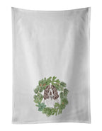 English Springer Spaniel Liver and White Christmas Wreath Kitchen Towel Set of 2