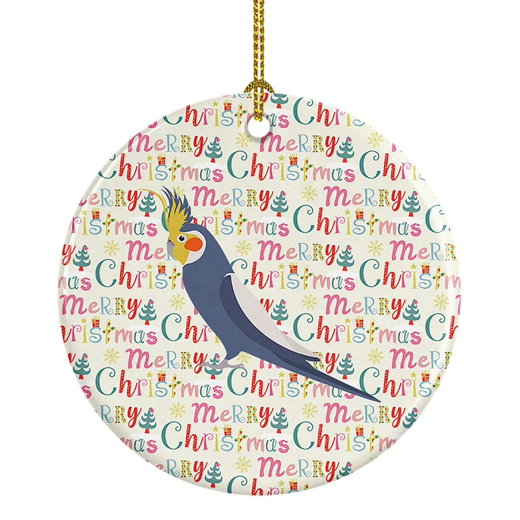 Cockatiel Christmas Ceramic Ornament