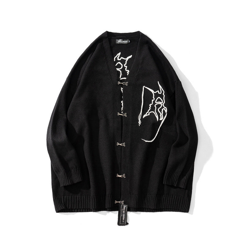 National Tide V Neck Wool Cardigan in Lazy Style
