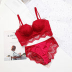 New Mansa Seamless Lace Red Bra Set for Women