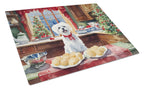 Maltese Christmas Cookies Glass Cutting Board