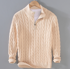 Men's Thickened Loose Half Turtleneck Zipper Sweater