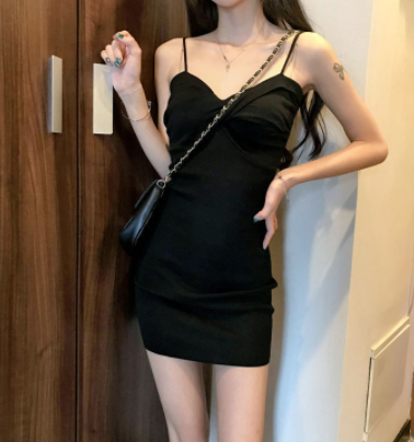 Summer French Hepburn Style Small Base Sling Dress