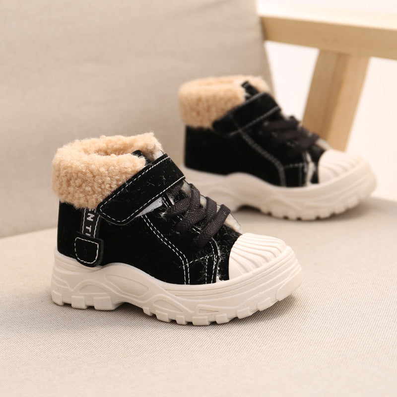 Fleece-lined Waterproof Short Boots for Boys
