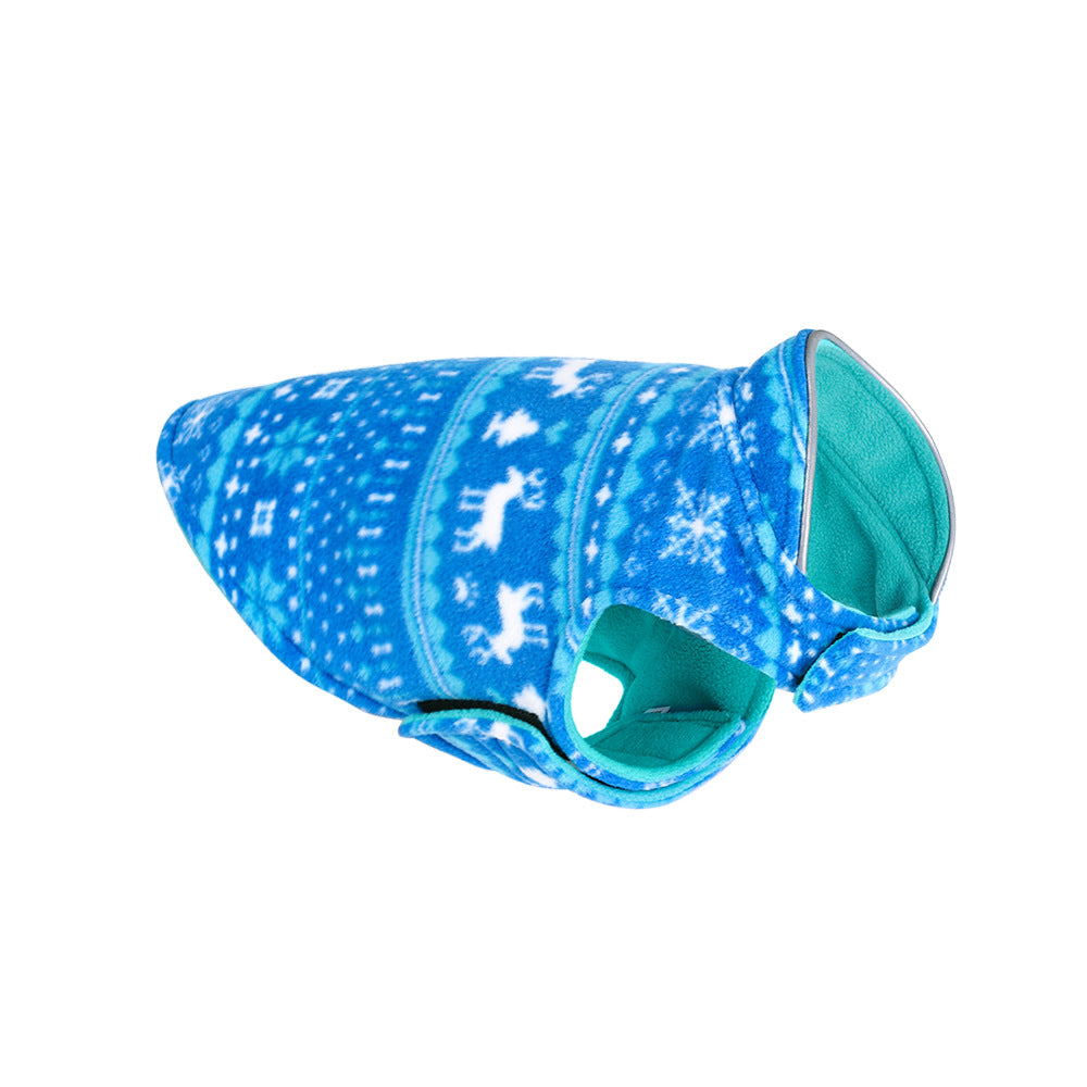 Double-Sided Christmas Polar Fleece Dog Jacket