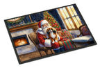 Tibetan Spaniel and Santa Claus Doormat