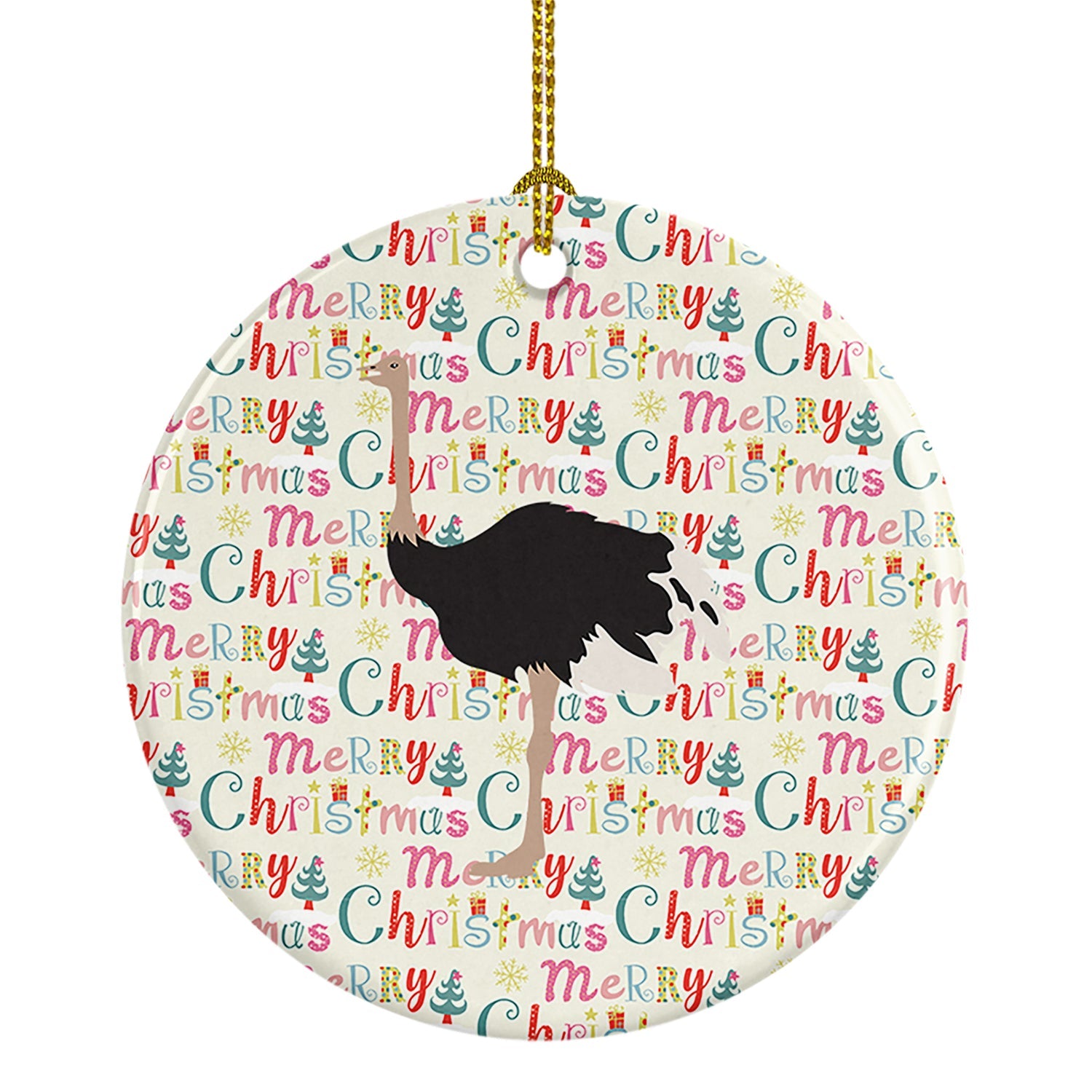 Common Ostrich Christmas Ceramic Ornament