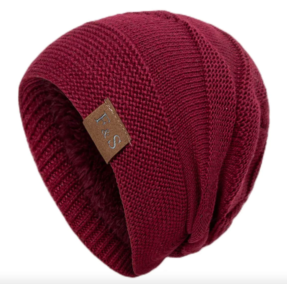 Fleece-Lined Wool Knit Winter Hat | Embroidered Cap