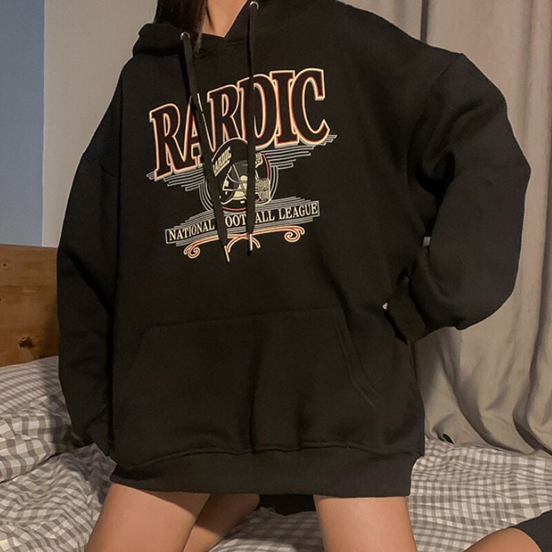 Retro Plus Velvet Padded Hooded Sweater for Women