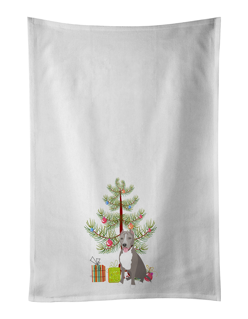Pit Bull Blue #5 Christmas Kitchen Towel Set of 2