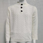 Men's Solid Half High Neck Slim Long Sleeve Sweater