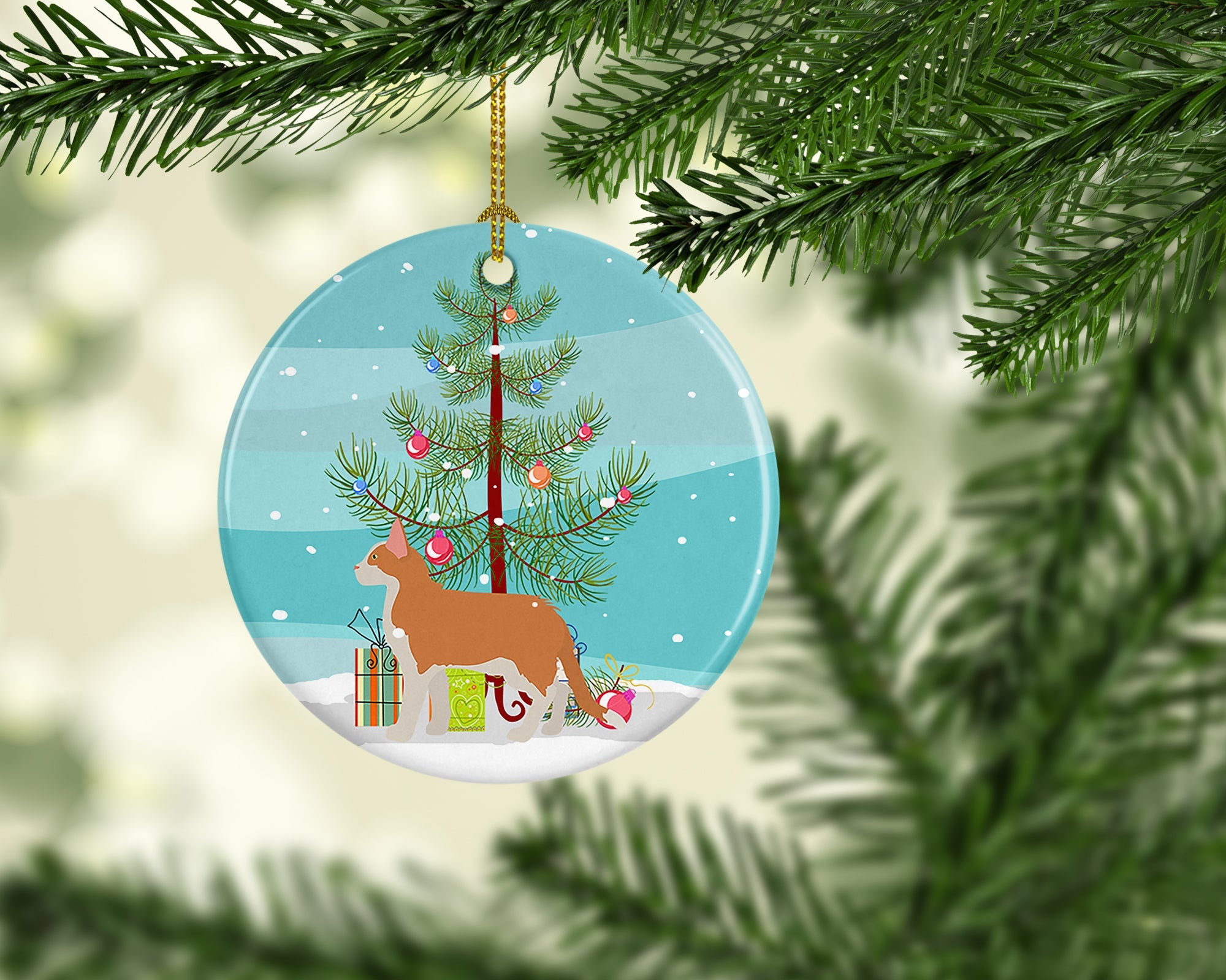 Aphrodite Giant Cat Christmas Ceramic Ornament