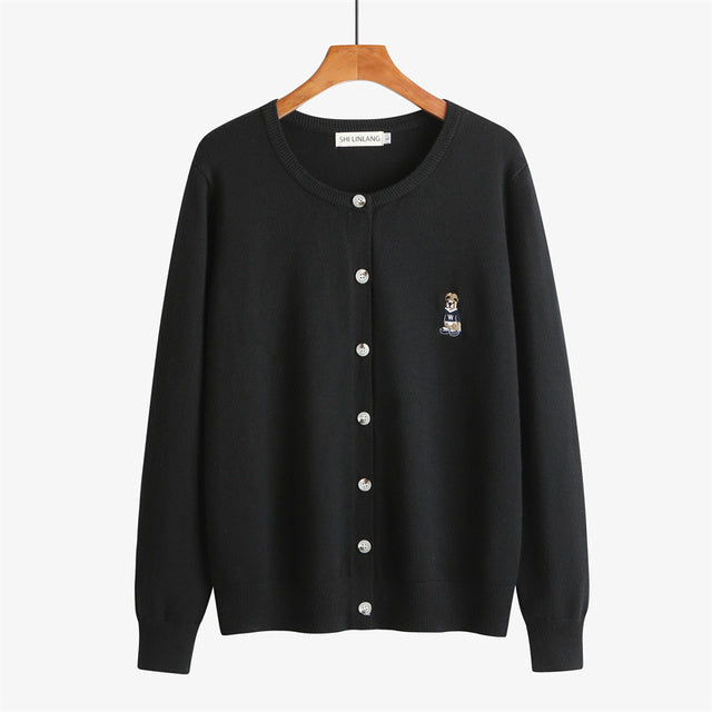 Oversized Women's Knitted V-neck Cardigan Jacket