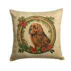 Sussex Spaniel Christmas Flowers Throw Pillow