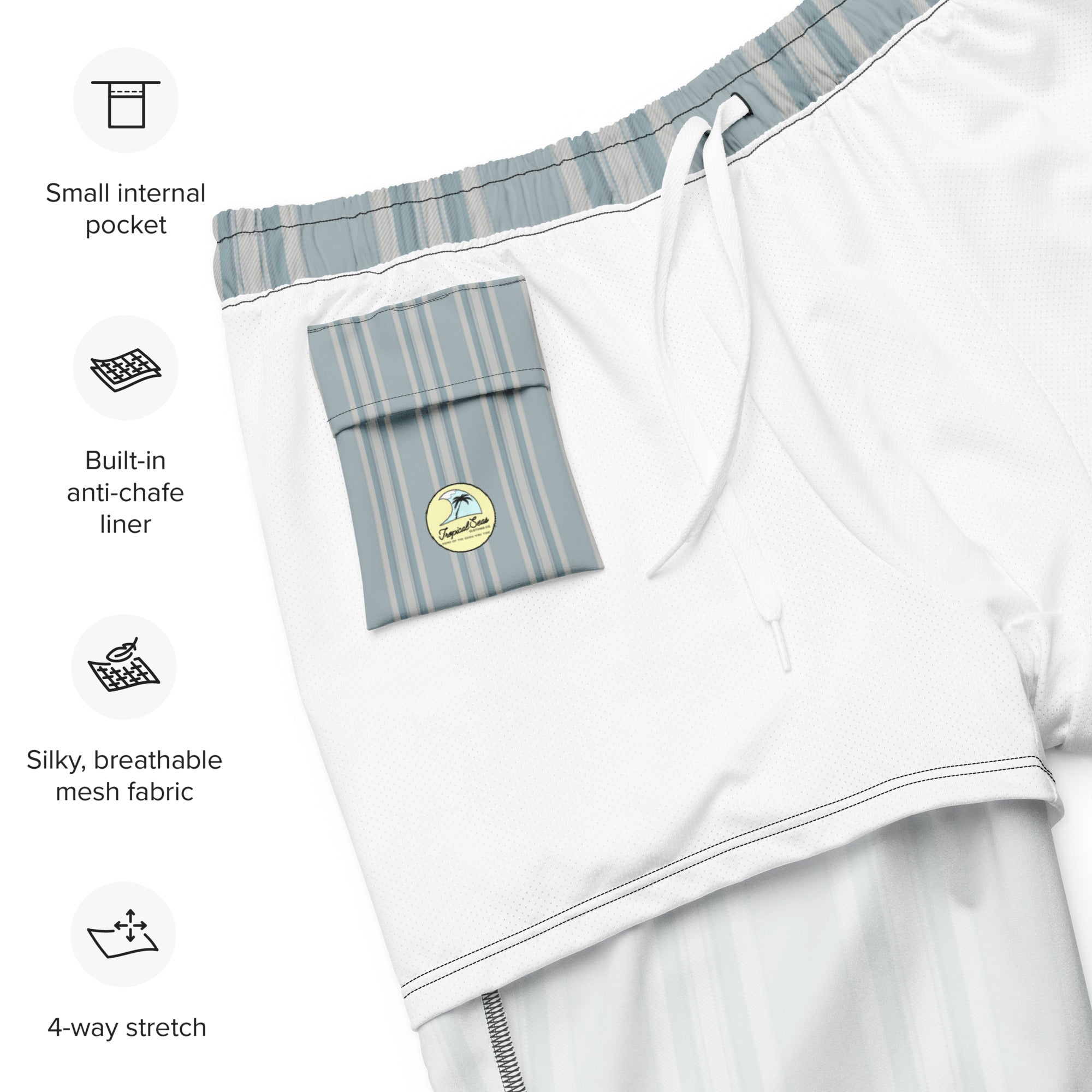 Men's Striped Swim Trunks