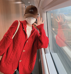 Horn Button Hooded Twist Sweater Jacket
