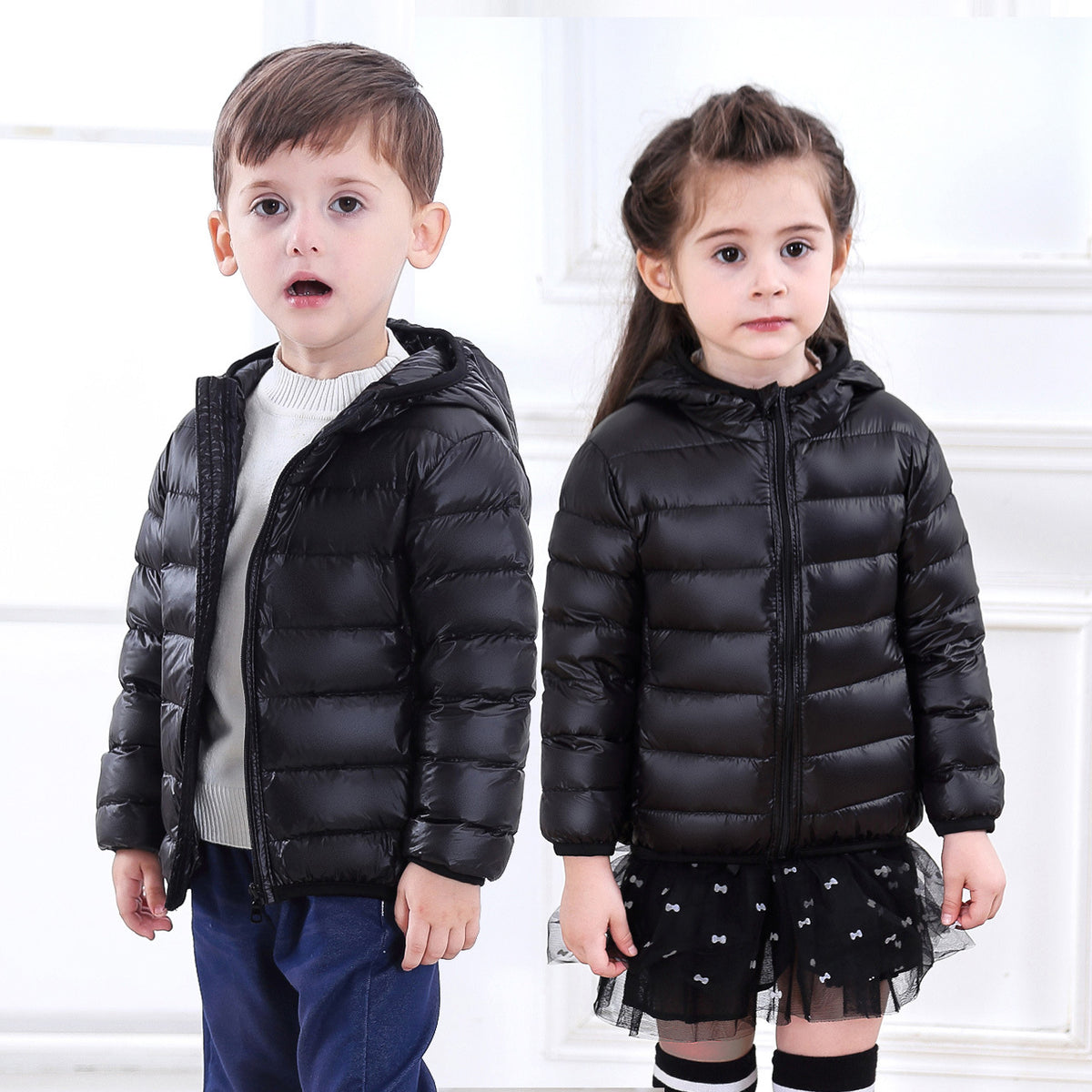 Lightweight Hooded Down Jacket for Kids (Medium/Large)