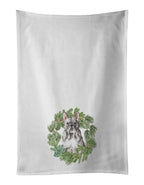 French Bulldog Blue Christmas Wreath Kitchen Towel Set of 2
