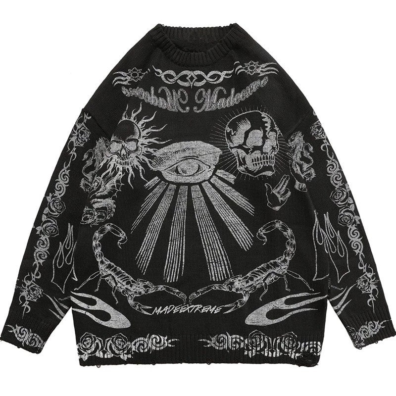 Jacquard Thick Mink Wool Warm Sweater with Pattern