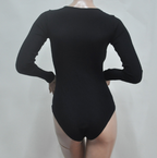 Long Sleeve Tie Bodysuit with Crisscross Design