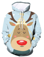 Christmas Snowman Digital Print Hoodie for Men & Women | Streetwear