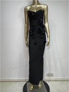 Bandage Tube Top Applique Dress