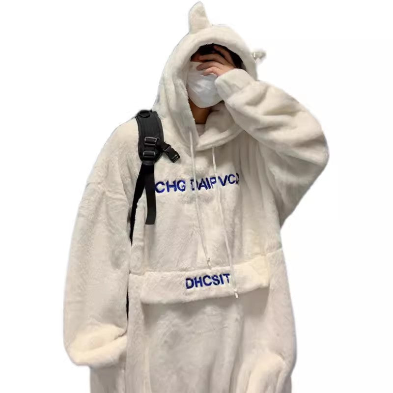 Men's Hooded Fleece Sweatshirt - Trendy Loose Fit | Streetwear