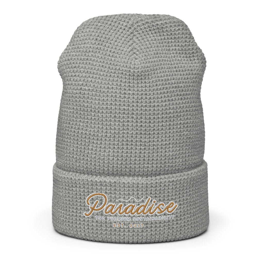 Premium Paradise Waffle Beanie | Embroidered Cap