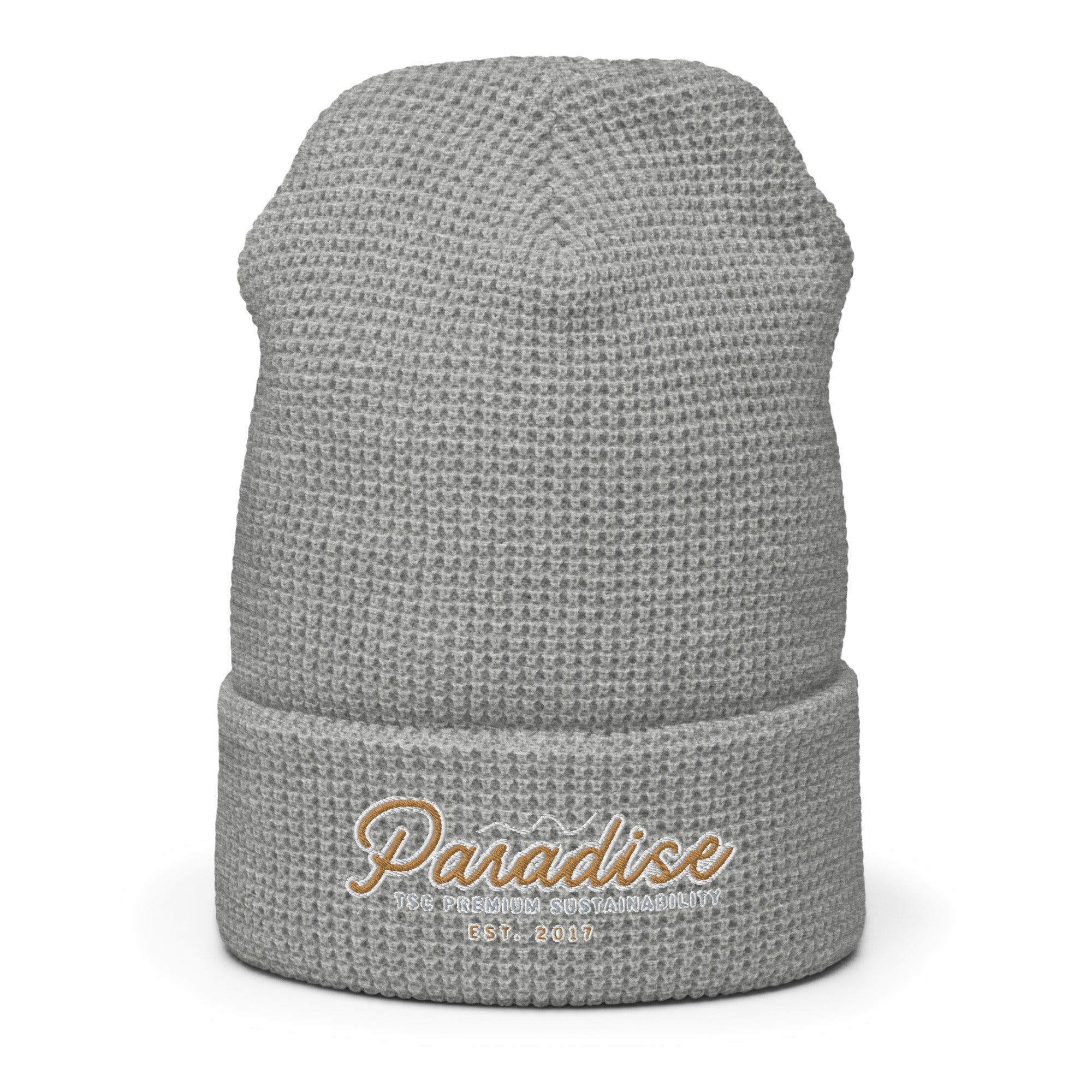 Premium Paradise Waffle Beanie | Embroidered Cap