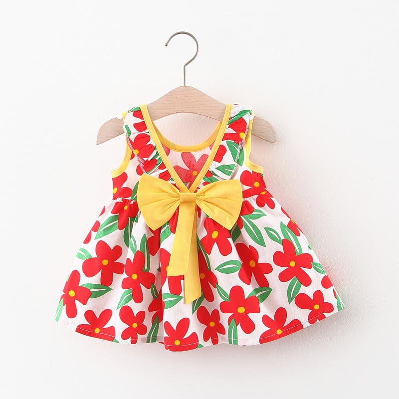 Floral Dress with Large Bow Design